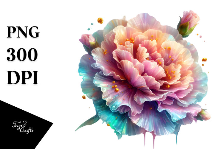 Detailed Vibrant Carnation, Transparent PNG example image 1
