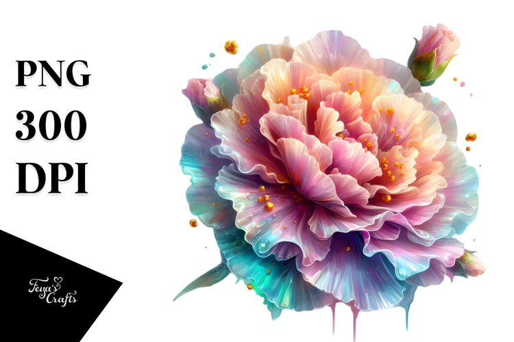 Detailed Vibrant Carnation, Transparent PNG