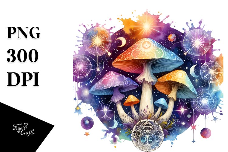 Vibrant Magical Celestial Mushroom Tarot