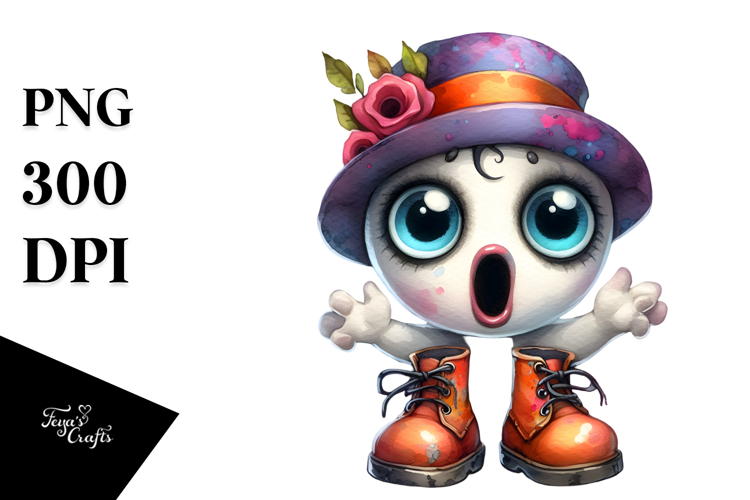 Funny Haunted Doll, Colorful PNG