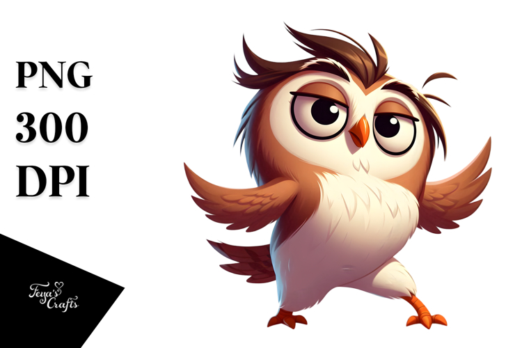 Sparkling Owl Dancing PNG