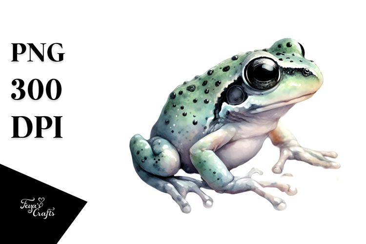 Digital Watercolor Baby Frog PNG