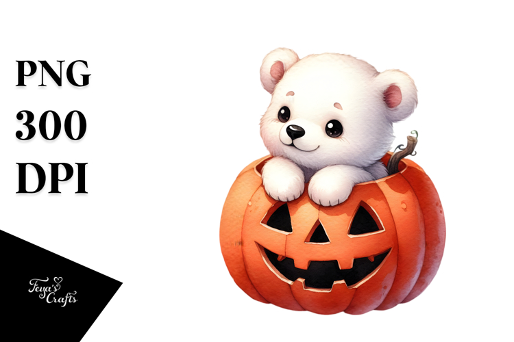 Cute Baby Polar Bear Popping Out, High-Res PNG