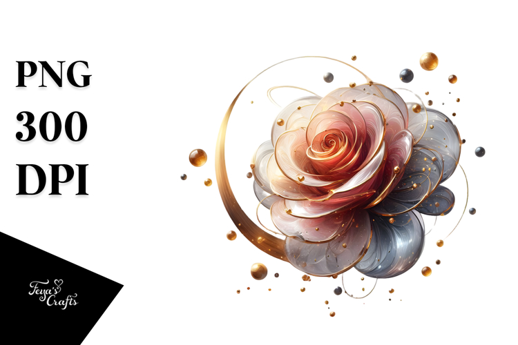 Abstract Rose Watercolor Splash PNG example image 1