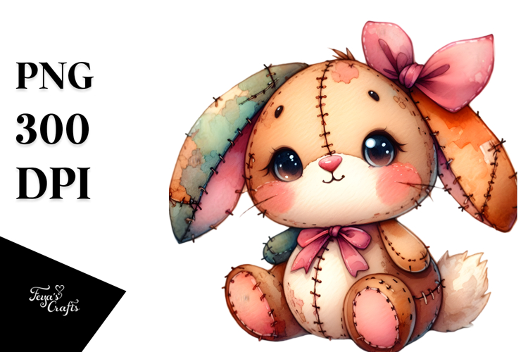 Colorful Plush Rabbit, PNG