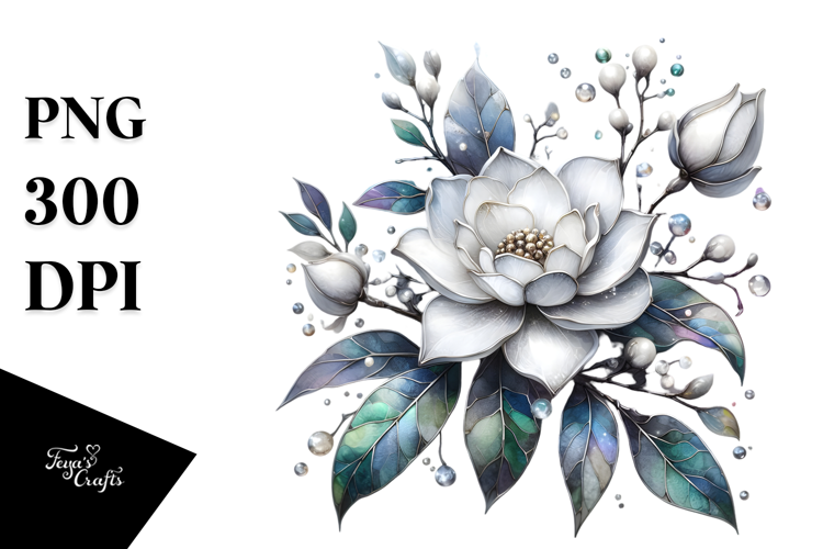 Gardenia with Metallic Insertions PNG