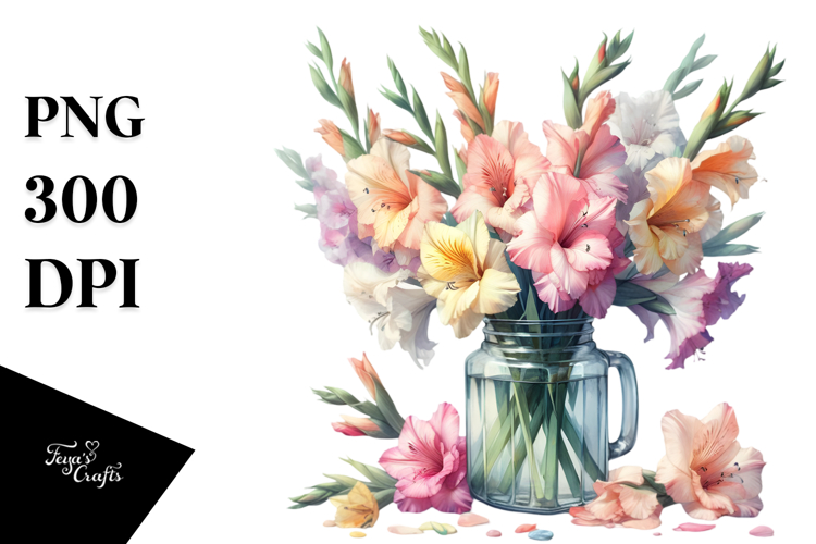 Jar Gladiolus Clipart