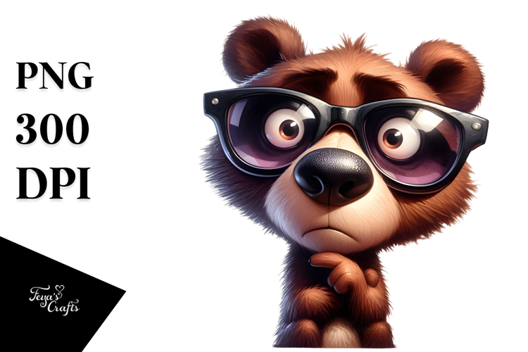 Goofy Bear with Sunglasses, High-Res PNG