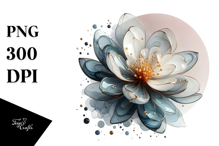 Abstract Magnolia with Golden Insertions