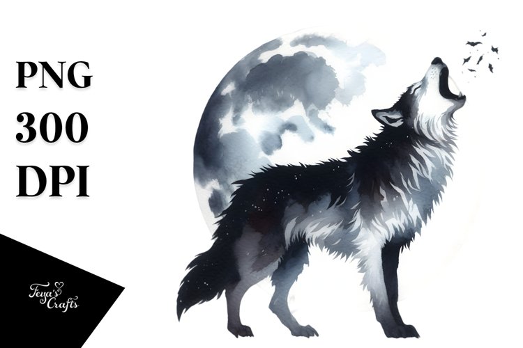 Halloween Wolf Howl | Clipart example image 1