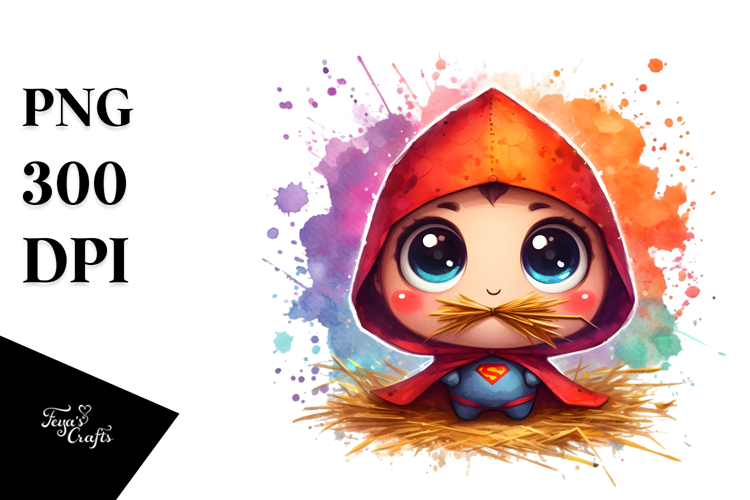 Adorable Baby with Tiny Cape PNG