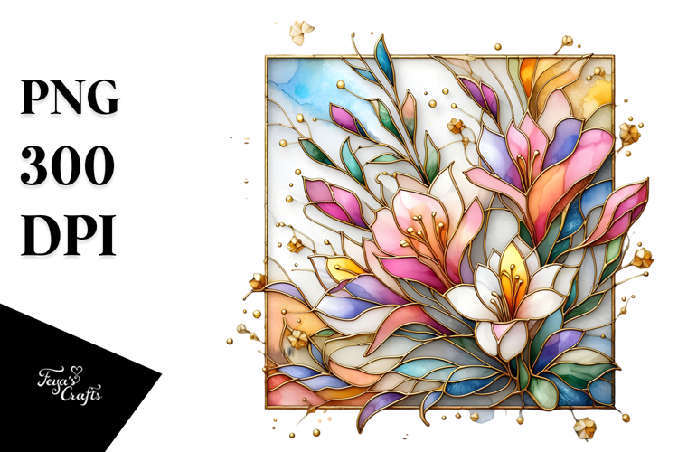 Abstract Stained Freesia, PNG