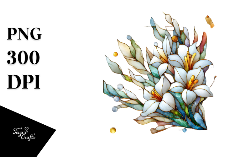 Abstract Stained Freesia, PNG