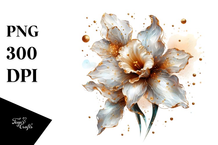 Abstract Shiny Golden Watercolor Clipart