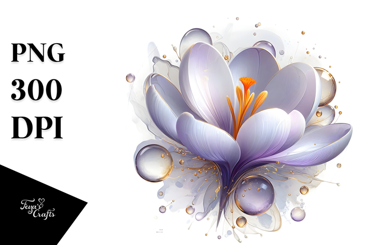 Abstract Golden Crocus PNG