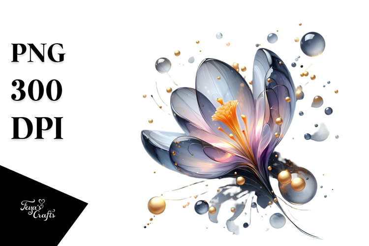 Abstract Golden Crocus PNG