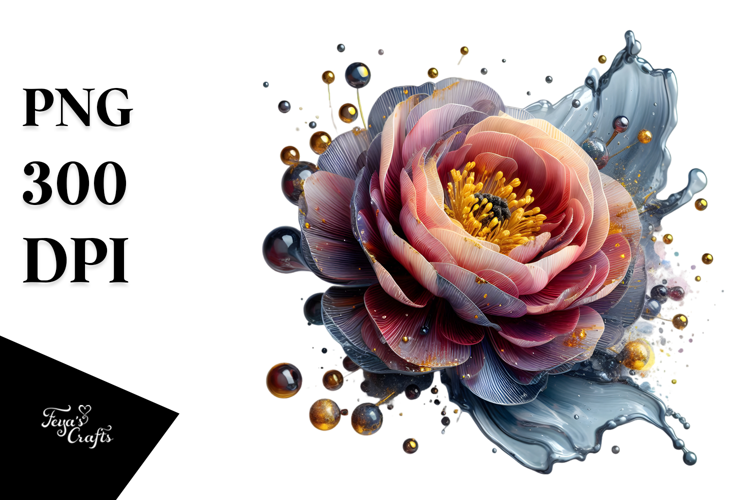 Abstract Golden Ranunculus PNG
