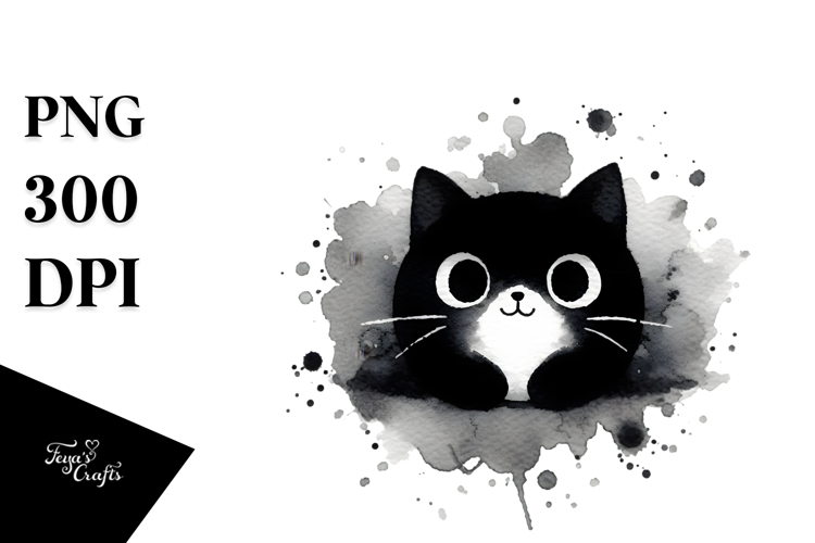 Funny Simple Black Cat PNG