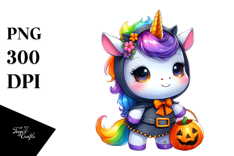 Cute Baby Unicorn in the Style of PNG