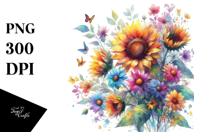 Watercolor Sunflower Clipart Image 18