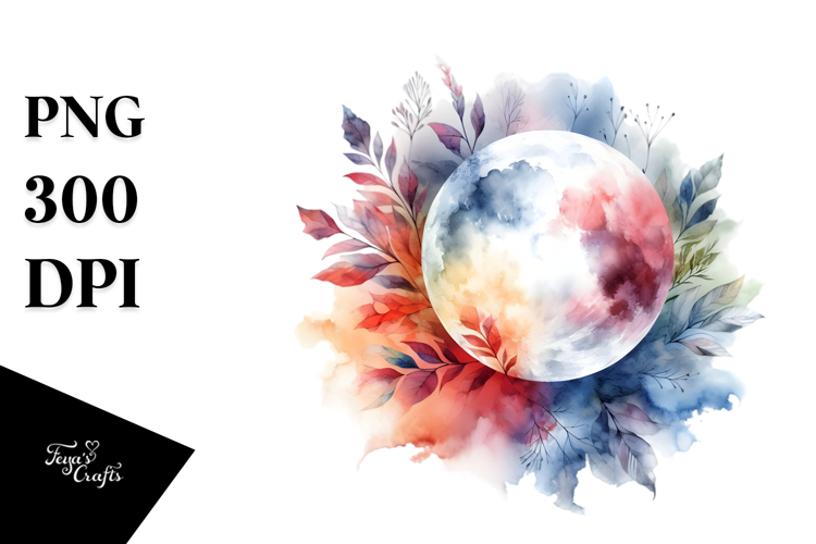 Vibrant Abstract Moon Foliage