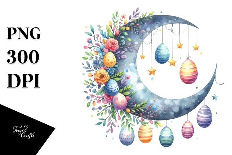 Colorful Half Moon Eggs Hanging PNG