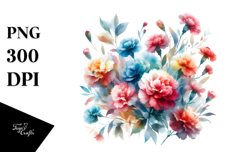 Abstract Carnation with Golden Insertions