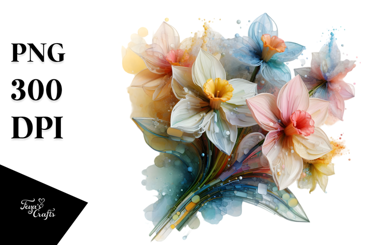 Abstract 3D Narcissus made of PNG