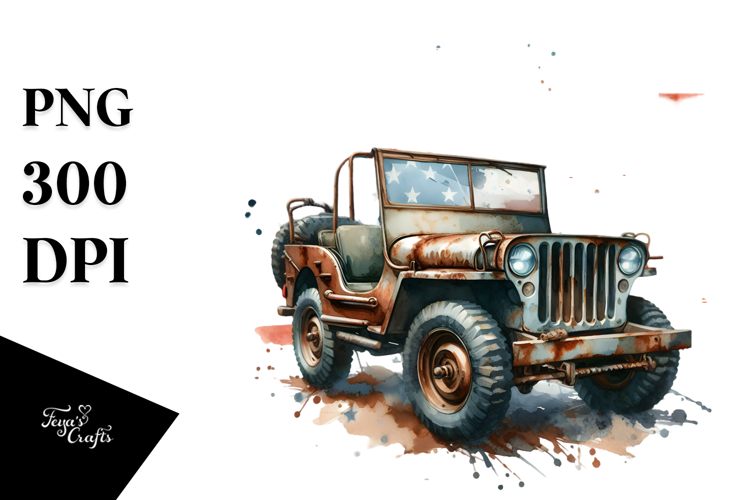 Watercolor Vintage Rusted Jeep, 20 oz Tumbler