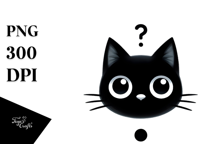 Funny Black Cat Digital Painting PNG