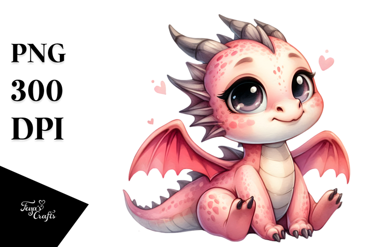 Adorable Watercolor Baby Dragon