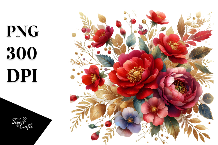 Red Flower Clipart Image 5