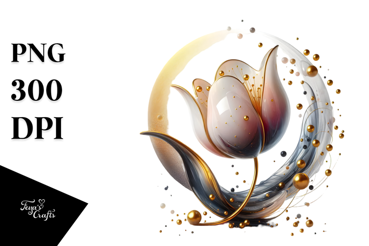 Abstract Golden Tulip PNG