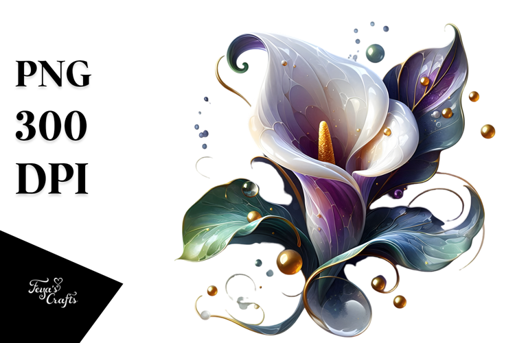 Abstract Golden Calla Lily PNG