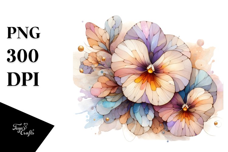 Abstract Wooden Pansy -Like Material PNG example image 1