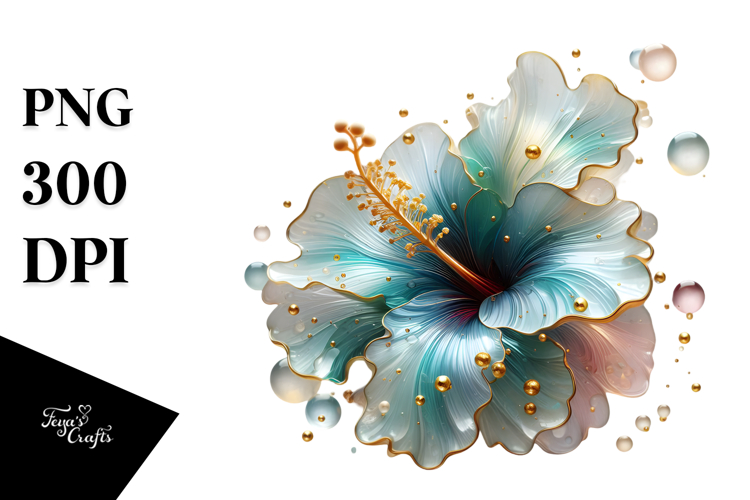 Abstract Golden Hibiscus PNG