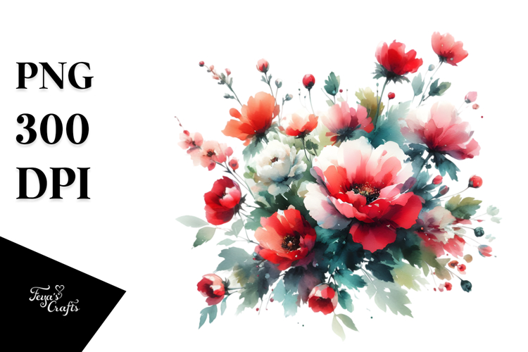 Red Flower Clipart Image 9