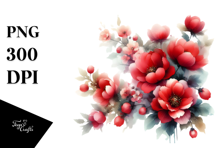 Red Flower Clipart Image 24