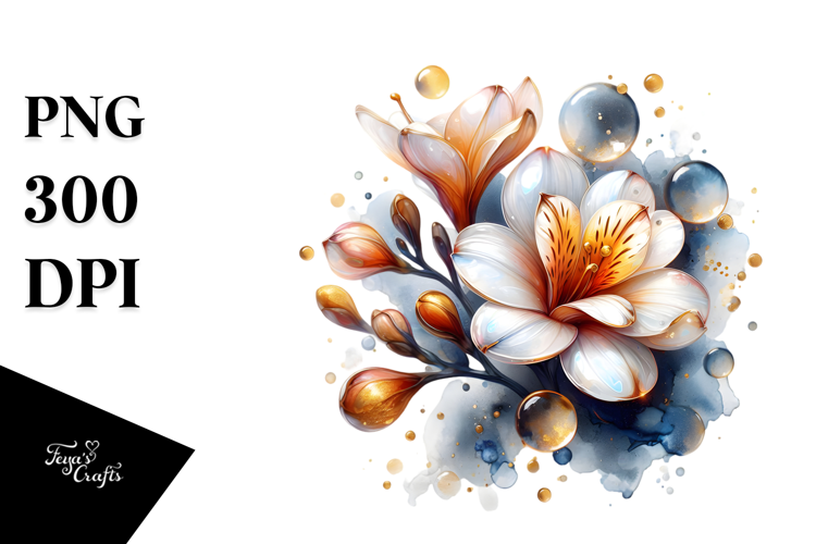 Abstract Golden Freesia PNG