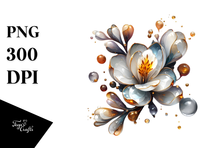 Abstract Golden Freesia PNG