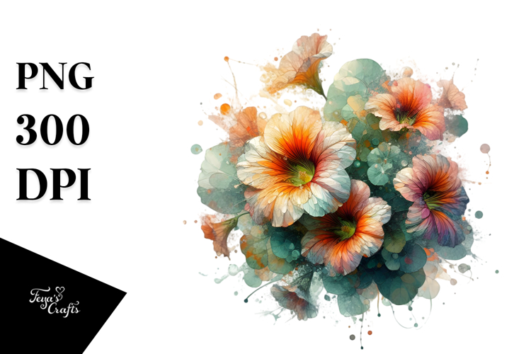 Artistic Nasturtium | Abstract Clipart