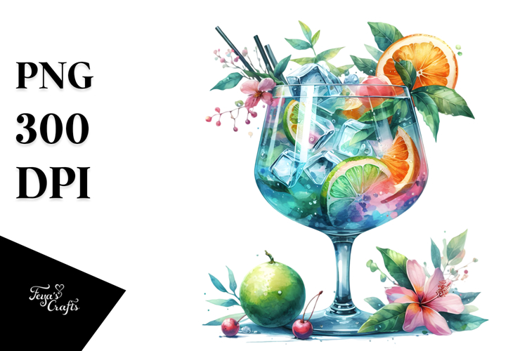 Watercolor Cocktail Clipart Image 21