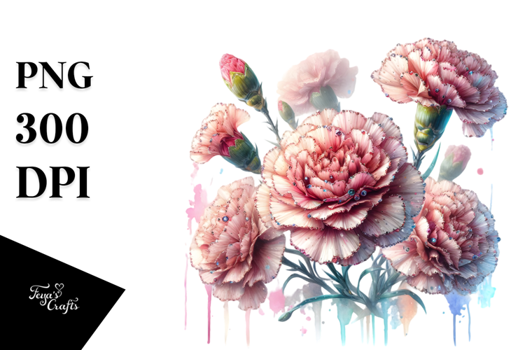 Carnation with Metallic Insertions PNG