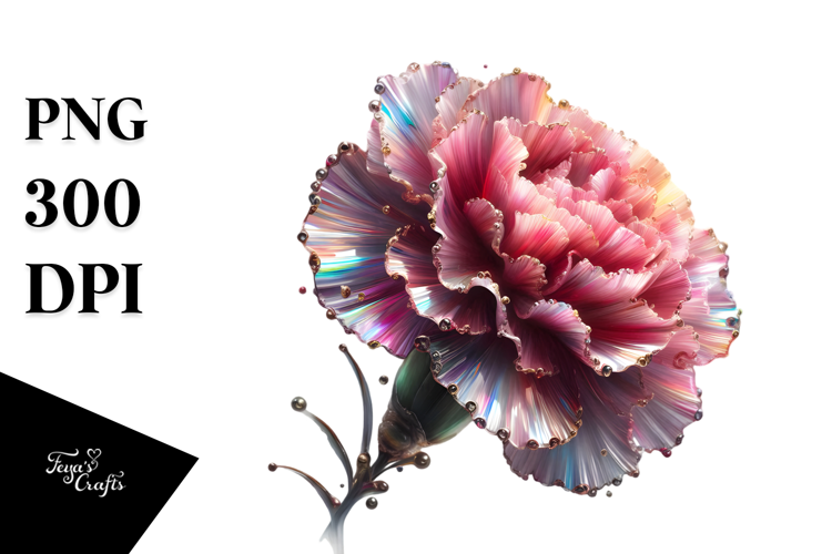 Carnation with Metallic Insertions PNG