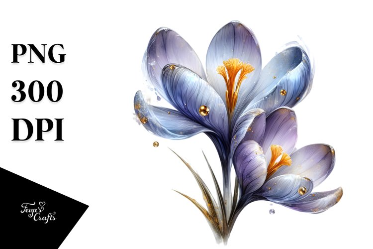 Detailed Glossy Crocus Made of Material | Clipart example image 1