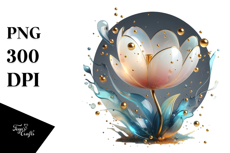 Abstract Golden Tulip PNG