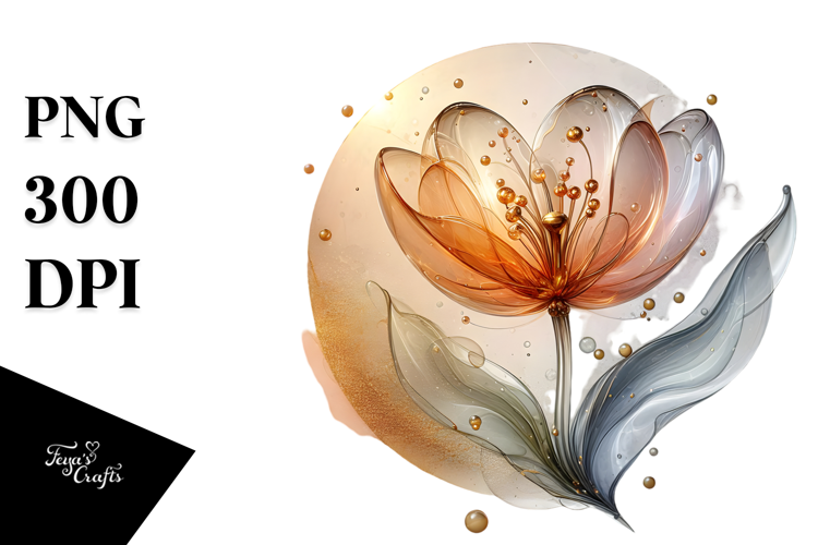 Abstract Golden Tulip PNG