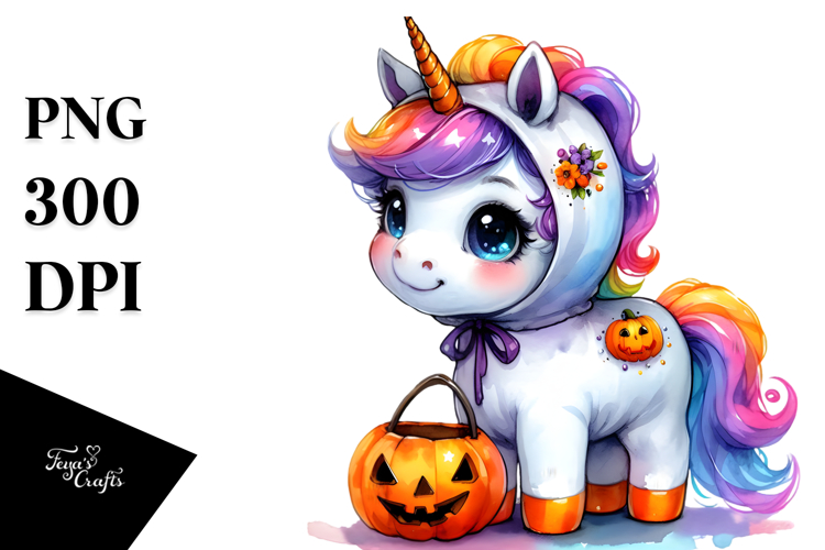 A Cute Baby Unicorn in Style PNG