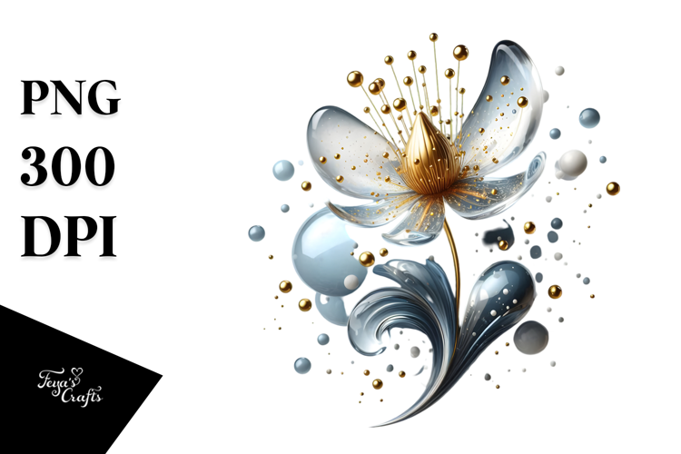 Abstract Golden Snowdrop PNG