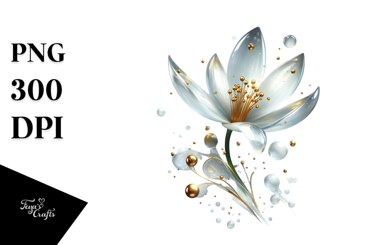 Abstract Golden Snowdrop PNG
